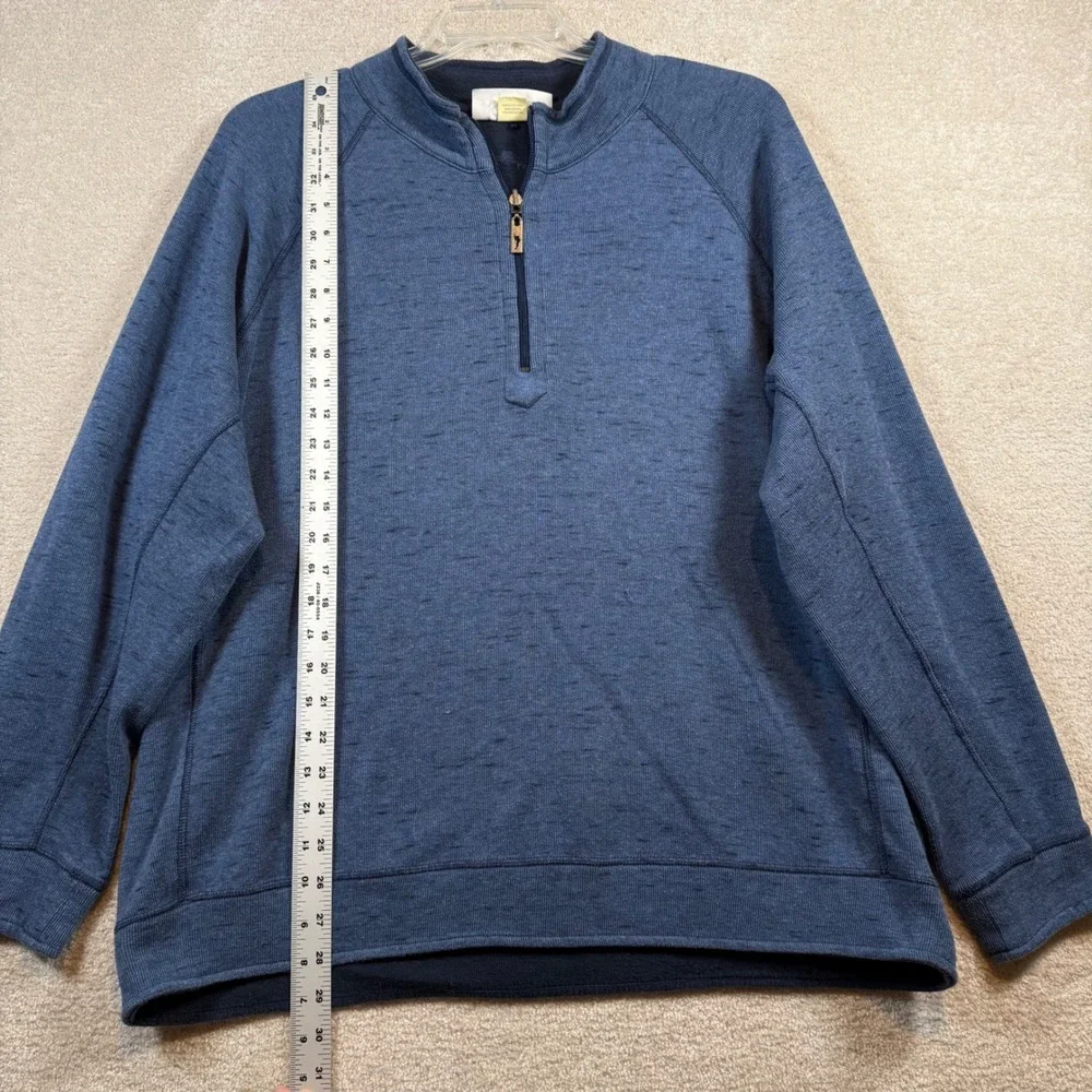 Tommy Bahama‎ Reversible Quarter Zip Mens XXL Blue Space Dye Pullover Sweatshirt